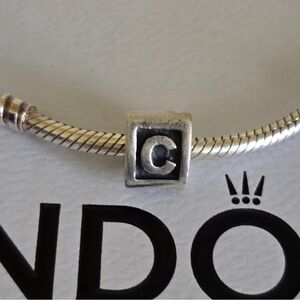 Pandora Silver ‘C’ Block Charm